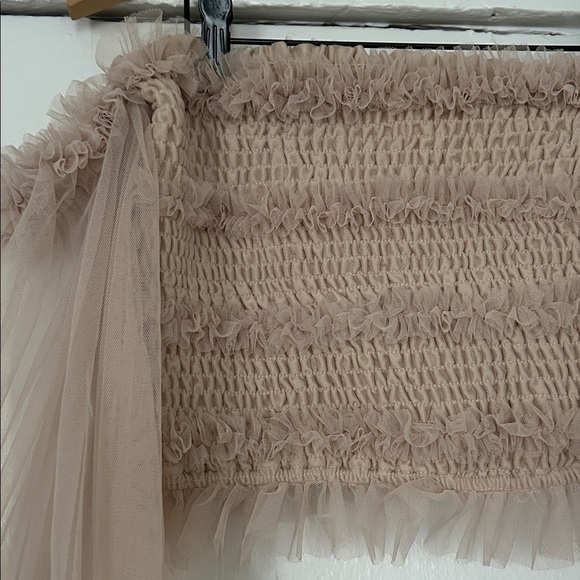 MABLE Ruffled Smocked Off-Shoulder Crop Top - Picture 9 of 9